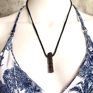 Vintage Handcrafted Wooden Pendant Necklace